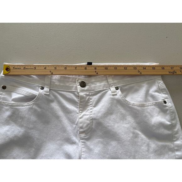 Eileen Fisher Women's Size 10 White Mid Rise Tapered Casual Everyday Denim Pants - Picture 5 of 10